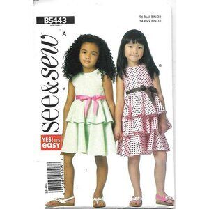Butterick B5443 Girls Tiered Dress Sewing Pattern Sizes 2-5‎